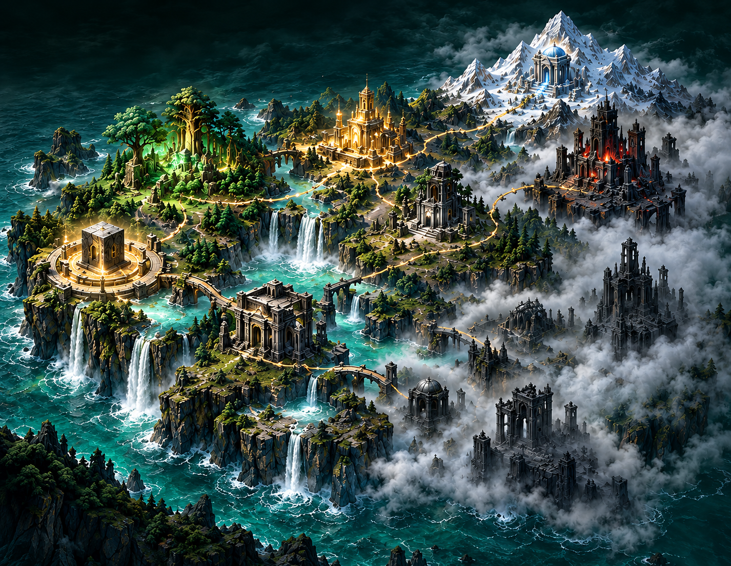 The recreated high-resolution Genesis Atlas island