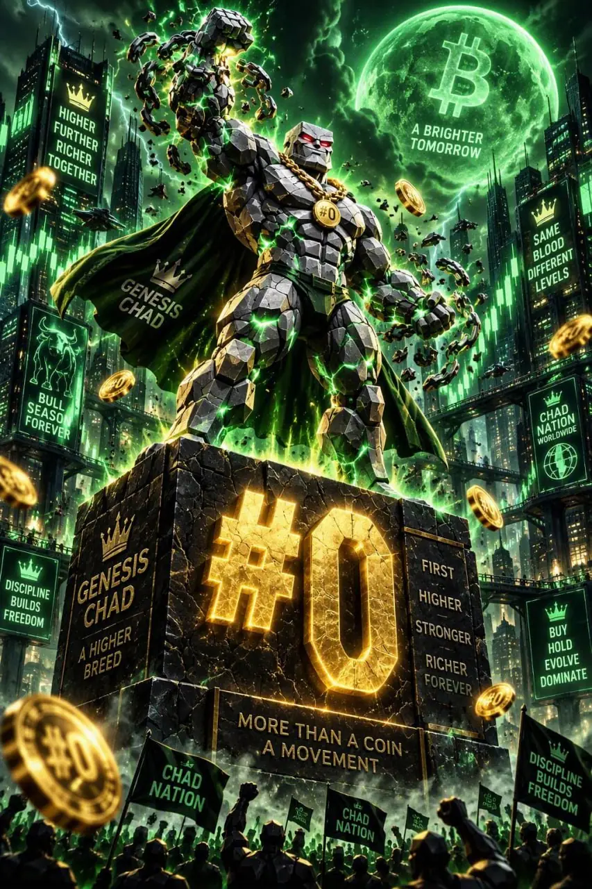 The Genesis guardian standing on Block Zero beneath the emerald moon